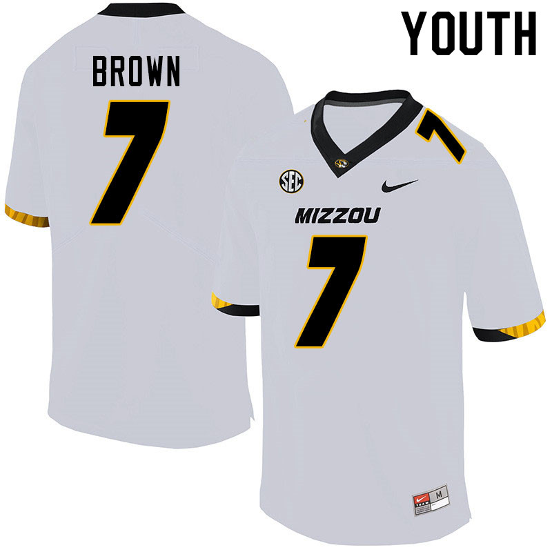 Youth #7 Stacy Brown Missouri Tigers College Football Jerseys Sale-White